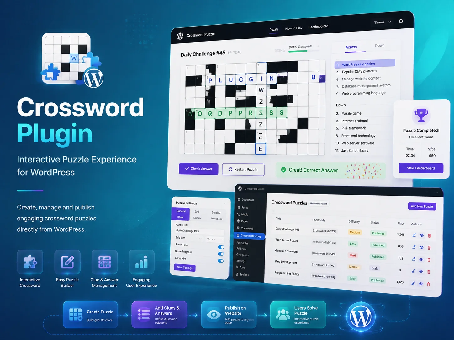 Crossword – Custom WordPress Plugin