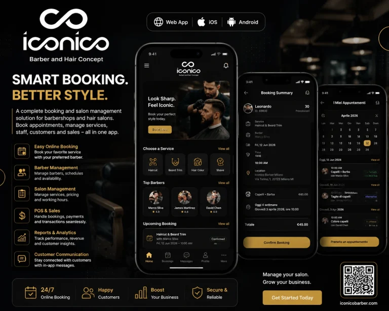 💈 Barber Booking System – Web & Mobile App | Booking, POS & Salon Management
