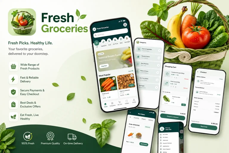 Mobile app: Fresh Groceries – E-commerce Solution for Fresh Grocery Products